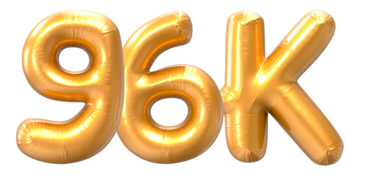 96K Number Gold 3D Rendering