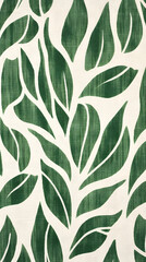 Green leaves, hand-painted