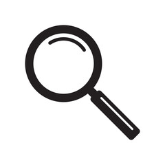 Magnifying glass icon, vector magnifier or loupe sign. Search icon.