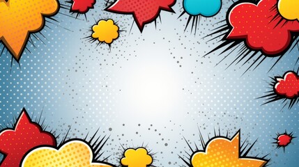 Fototapeta premium A pop art colorful background with speech bubbles