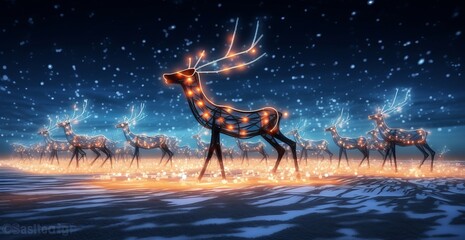 Obraz na płótnie Canvas Winter white decorative celebration deer snow animal holiday reindeer background christmas