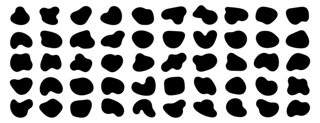 Amoeba, irregular blob shape vector illustration set - obrazy, fototapety, plakaty