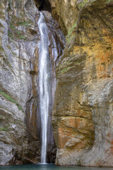 Storo waterfall located in Trentino, Italy.