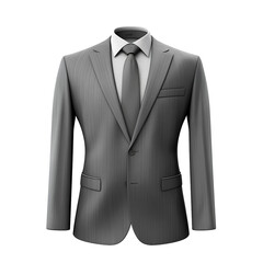 Gray business suit on transparent background PNG