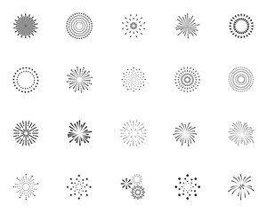 set of firework icon, sparkle, celebration