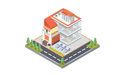 isometric home office Vector.on white background.3D design.isometric vector design Illustration.