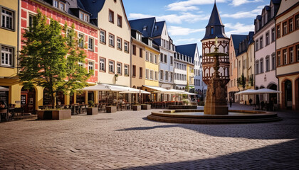 Trier's city center, showcasing the Steipe building, in the ancient Roman city of...