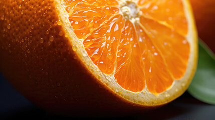 Orange slice close view fresh food 