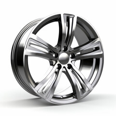 Obraz premium Steel alloy car disc on a white background