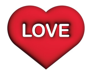 Heart design with love written inside