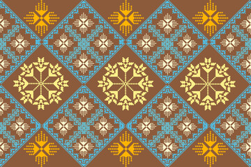 Traditional ethnic fabric pattern, seamless pattern design for textiles, rugs, wallpaper, clothing, sarong, scarf, batik, wrap, embroidery, print, background, vector illustration. christmas pattern