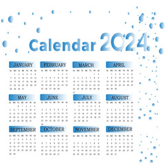 2024 calendar design in illustration 