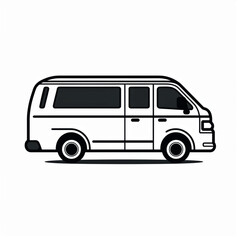 Minivan in cartoon, doodle style. 2d vector illustration in logo, icon style. AI Generative