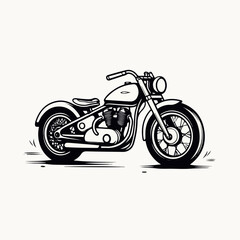 Obraz na płótnie Canvas Motorcycle in cartoon, doodle style. 2d vector illustration in logo, icon style. AI Generative