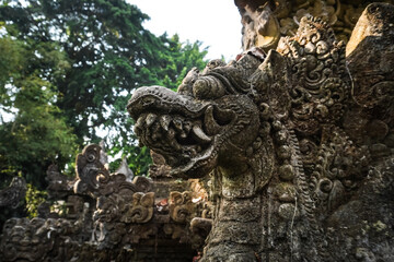 
Traditional Balinese statues or called Arca made of stone carvings in the form of gods, people or...