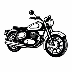 Fototapeta premium Motorcycle in cartoon, doodle style. 2d vector illustration in logo, icon style. AI Generative