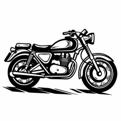 Obraz premium Motorcycle in cartoon, doodle style. 2d vector illustration in logo, icon style. AI Generative