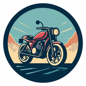 Motorcycle in cartoon, doodle style. 2d vector illustration in logo, icon style. AI Generative
