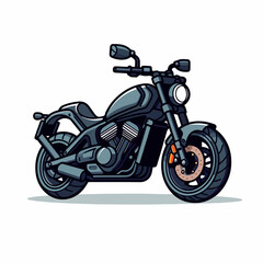 Motorcycle in cartoon, doodle style. 2d vector illustration in logo, icon style. AI Generative
