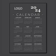 2024 calendar design in illustration 