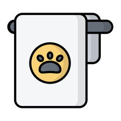 Pet Towel Line Color Icon