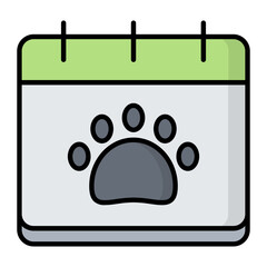 Pet Day Line Color Icon