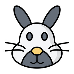 Rabbit Line Color Icon