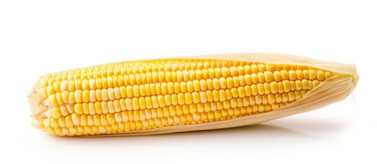 Corn cob isolated white background