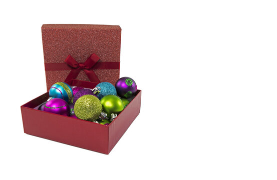 gift boxes in red with christmas balls png file