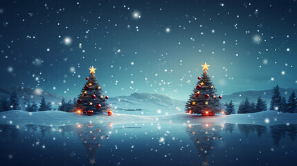 christmas tree in snow