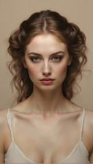 portrait of a beautiful mysterious woman, generated with ai