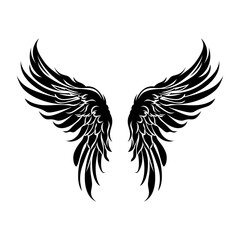 Angel Wings icon collection. Cartoon hand-drawn vector illustration. Set of Sketch Angel Wings