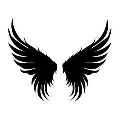 Angel Wings icon collection. Cartoon hand-drawn vector illustration. Set of Sketch Angel Wings