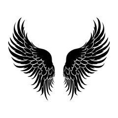 Angel Wings icon collection. Cartoon hand-drawn vector illustration. Set of Sketch Angel Wings