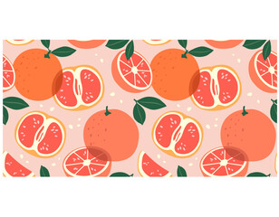 Grapefruit abstract pattern. Vector seamess texture.