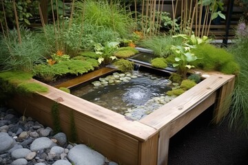 Water-saving outdoor design. Generative AI