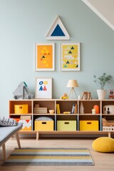 montessori interior style furniture and decorating children room daylight home interior design concept