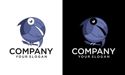 Bird, sparrow, stylized vector logo