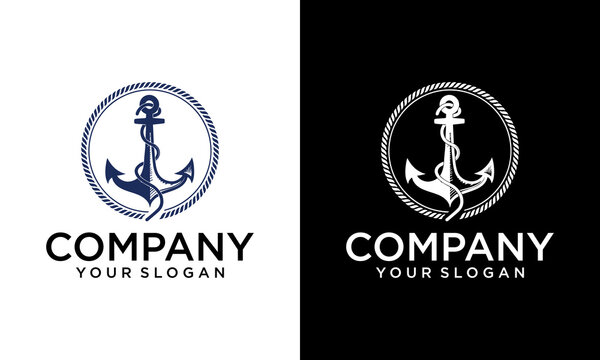 vintage anchor vector illustration bedge logo design
