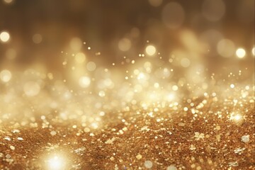 Obraz na płótnie Canvas Glitter Design: Luxurious Golden Christmas Background with Sparkling Lights