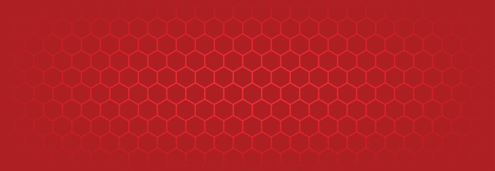 Abstract vector red seamless pattern hexagonal banner.