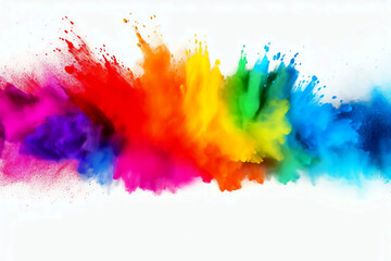 colorful ink splashes rainbow smoke cloud explosion