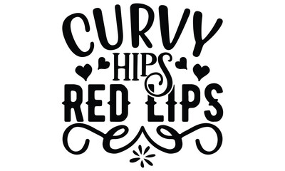 Obraz premium curvy hips red lips, vector file