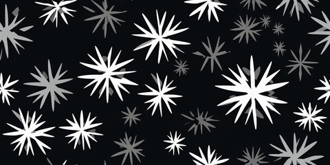 black and white seamless pattern snowflakes christmas theme art deco style