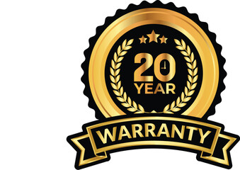 Fototapeta premium 20 years warranty badge and warranty seal stamp