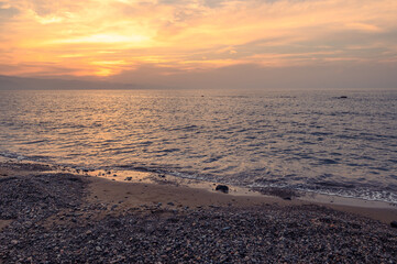 sea ​​waves mountains beach of the Mediterranean coast on the island of Cyprus 1