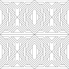 Vector seamless pattern. Modern stylish texture. Monochrome, linear abstract background.