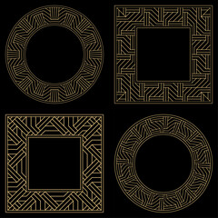 Set. Ornament. Venzel. Logo, template, labels and icons. Vector.