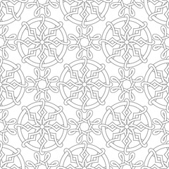 Vector seamless pattern. Modern stylish texture. Monochrome, linear abstract background.