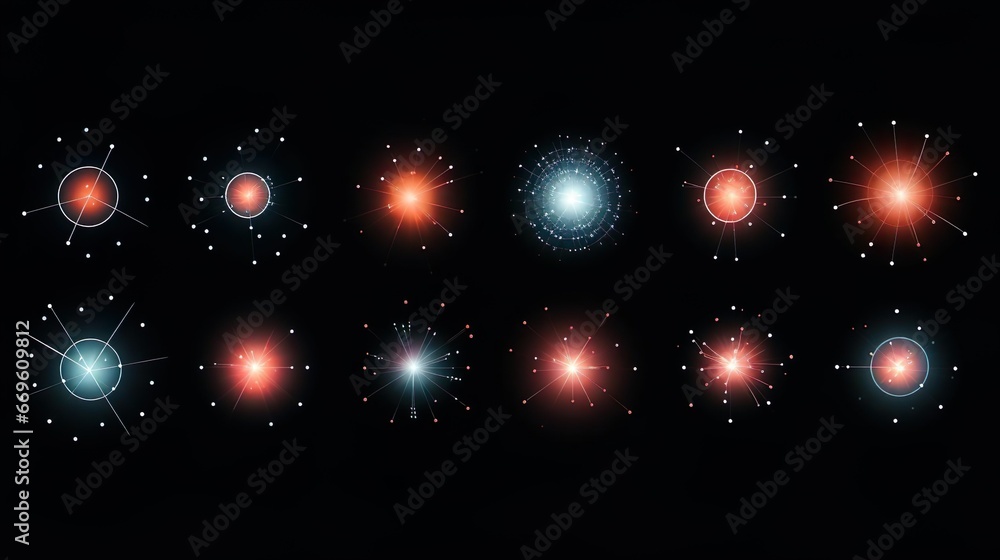 Aufkleber set abstract network technology with dot point